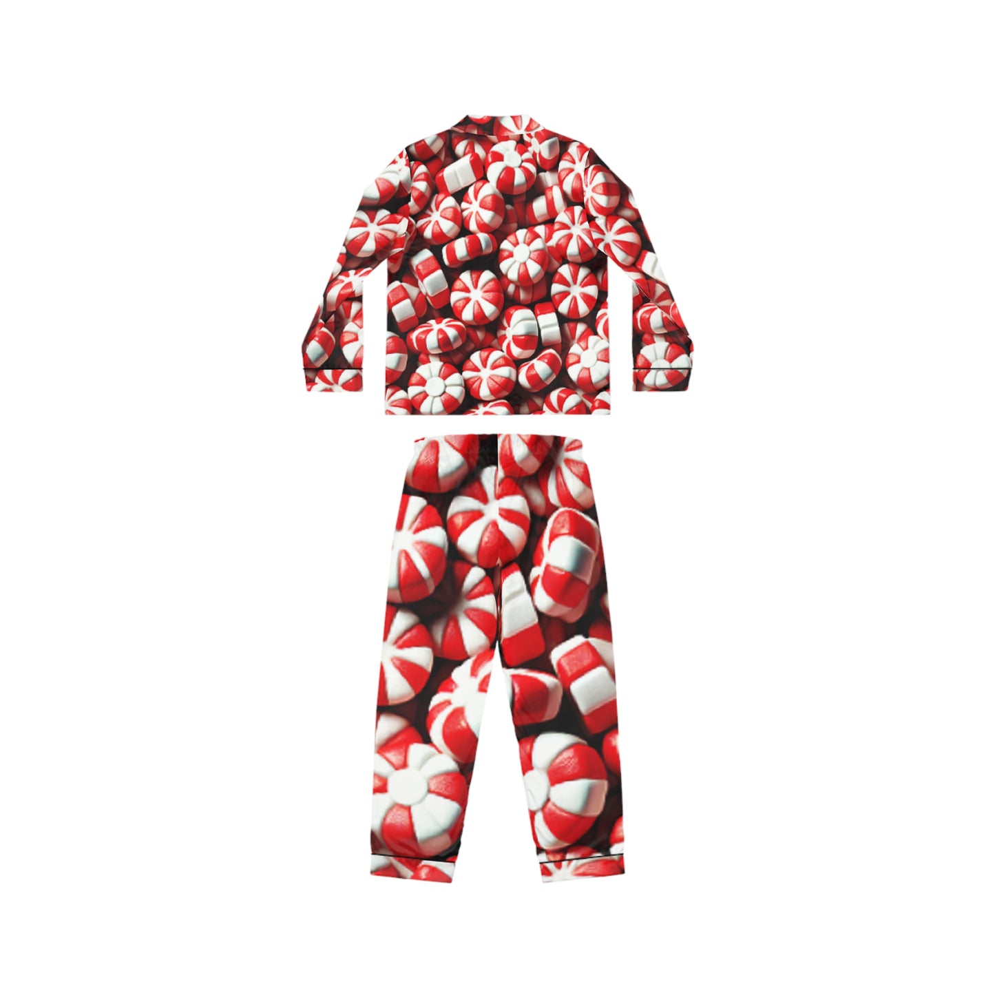 Satin Pajamas - Peppermint Print Women's Sleepwear Set - The Peppermint Tin