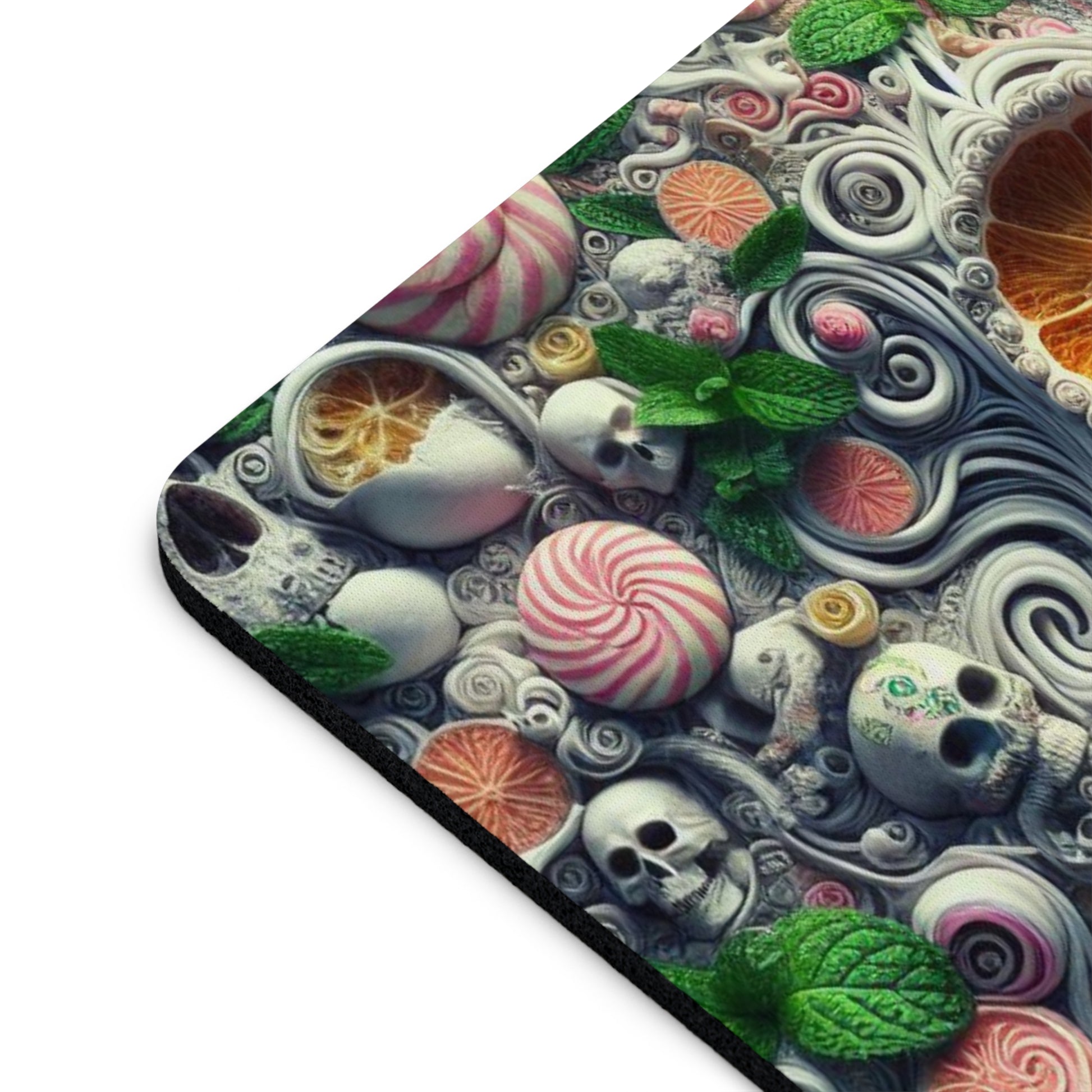 Surreal Vibrant Skull-Themed Mouse Pad | Colorful Desk Accessory, Gift for Gamers, Unique Office Decor, Halloween Decor, Creative Workspace