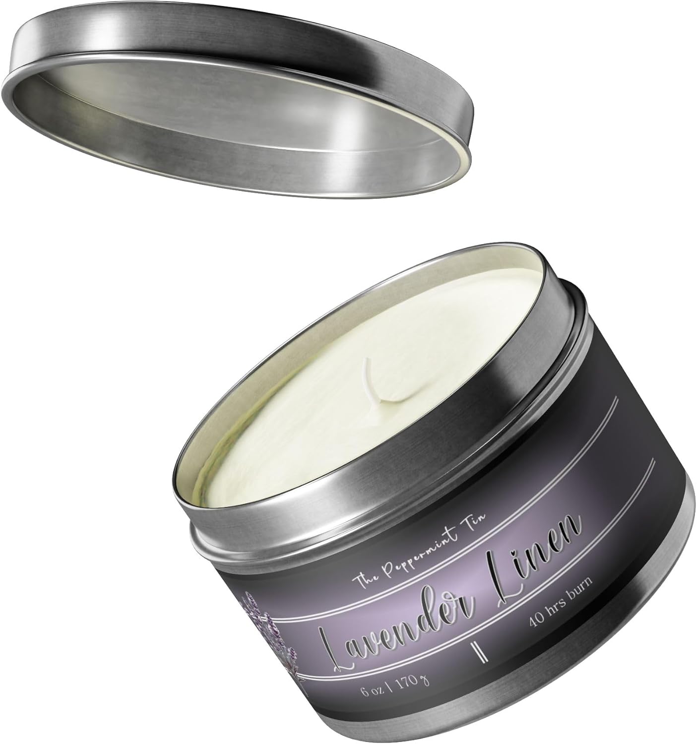 Lavender Linen Hand Poured Coconut Wax Essential Oil Candle Tin | 8 oz