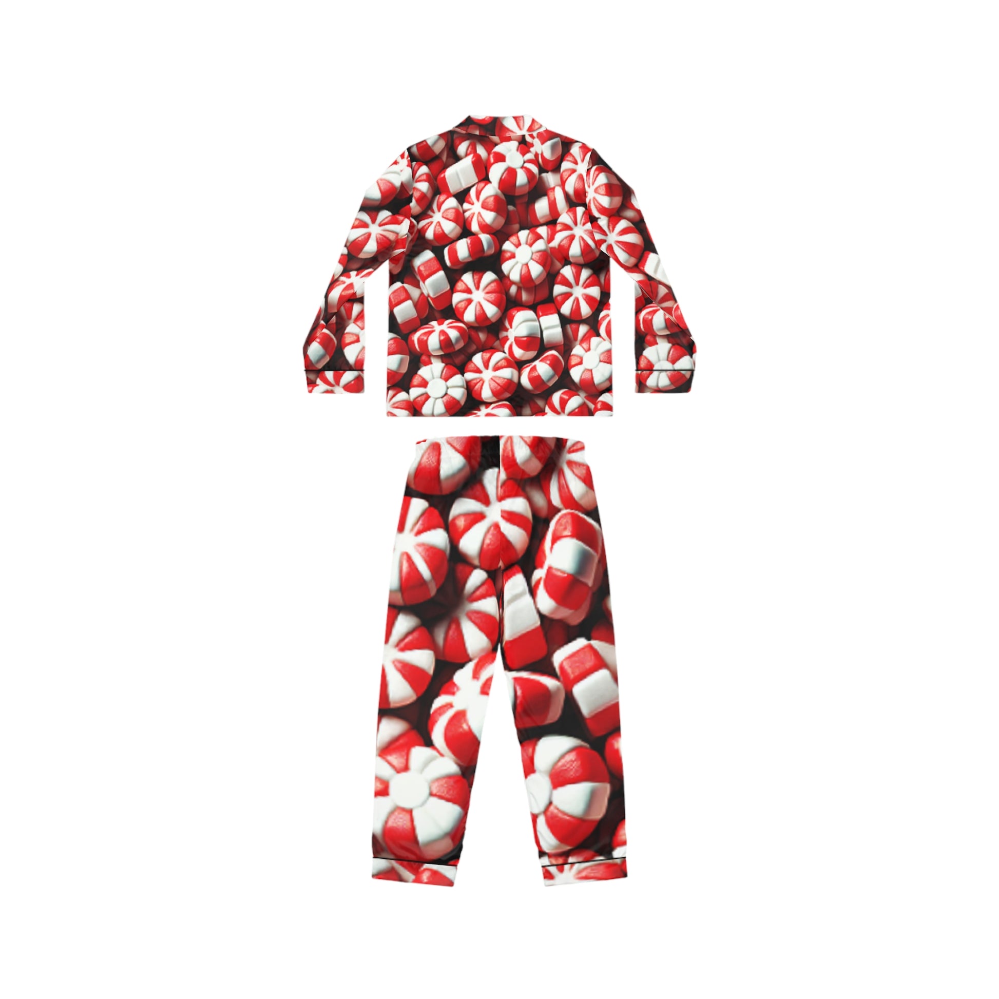 Satin Pajamas - Peppermint Print Women's Sleepwear Set - The Peppermint Tin