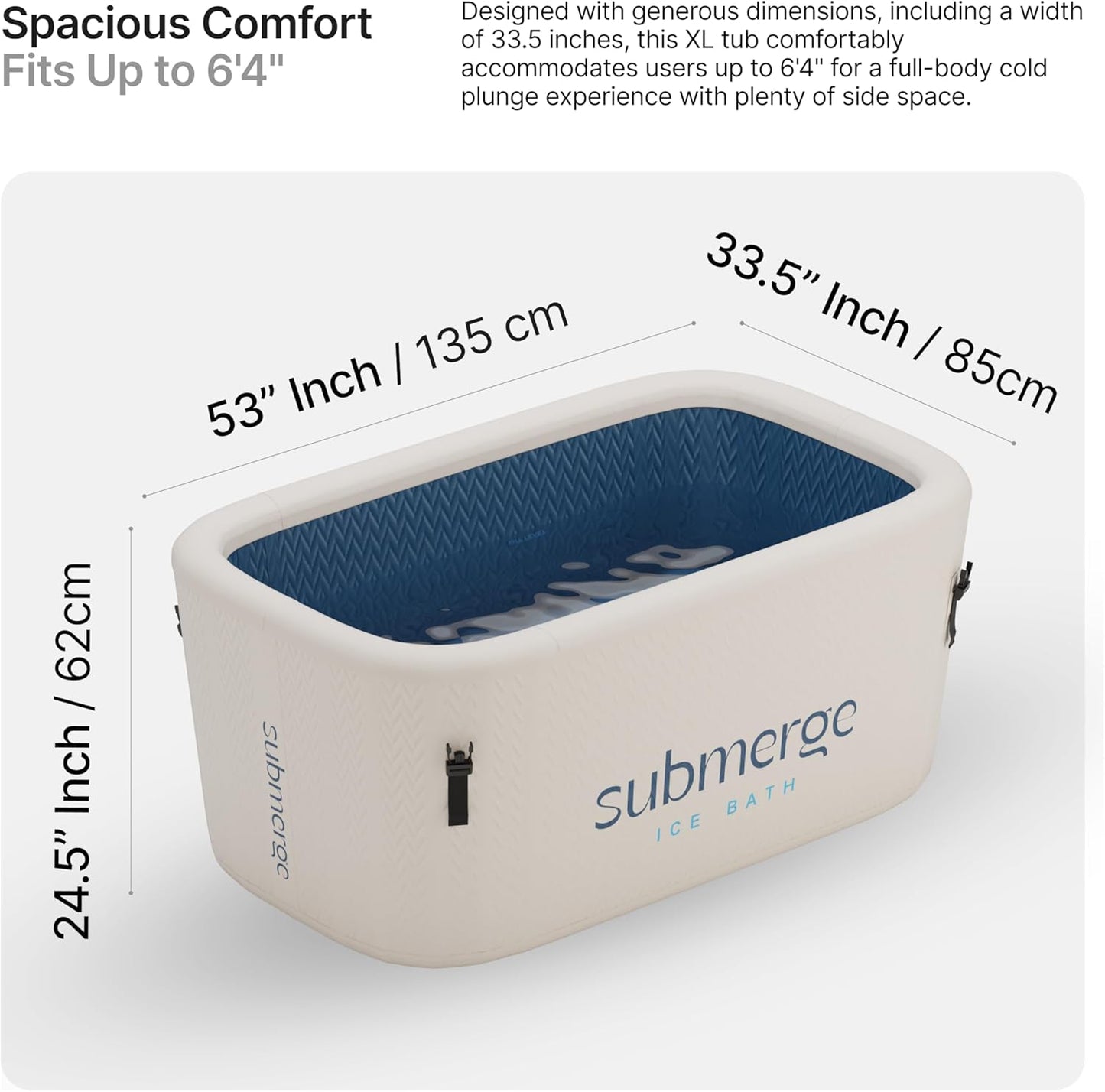 Cold Plunge Tub (100 Gallon) for Ice Bath Chiller Durable Portable Inflatable Extra Large