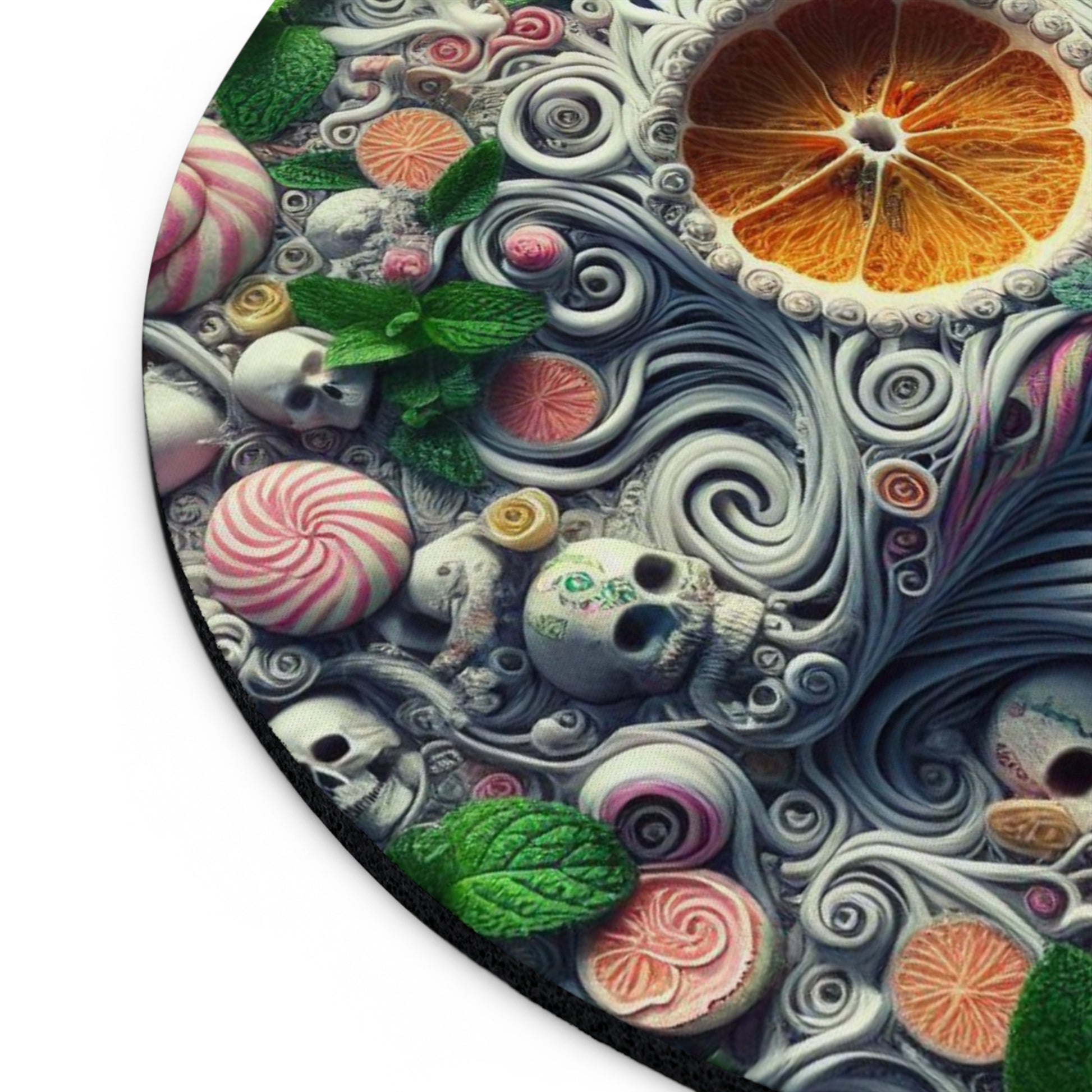 Surreal Vibrant Skull-Themed Mouse Pad | Colorful Desk Accessory, Gift for Gamers, Unique Office Decor, Halloween Decor, Creative Workspace