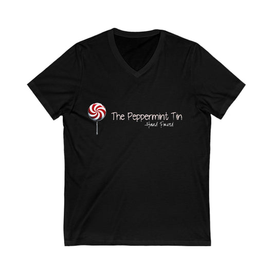 V-Neck Tee - The Peppermint Tin Logo Tee