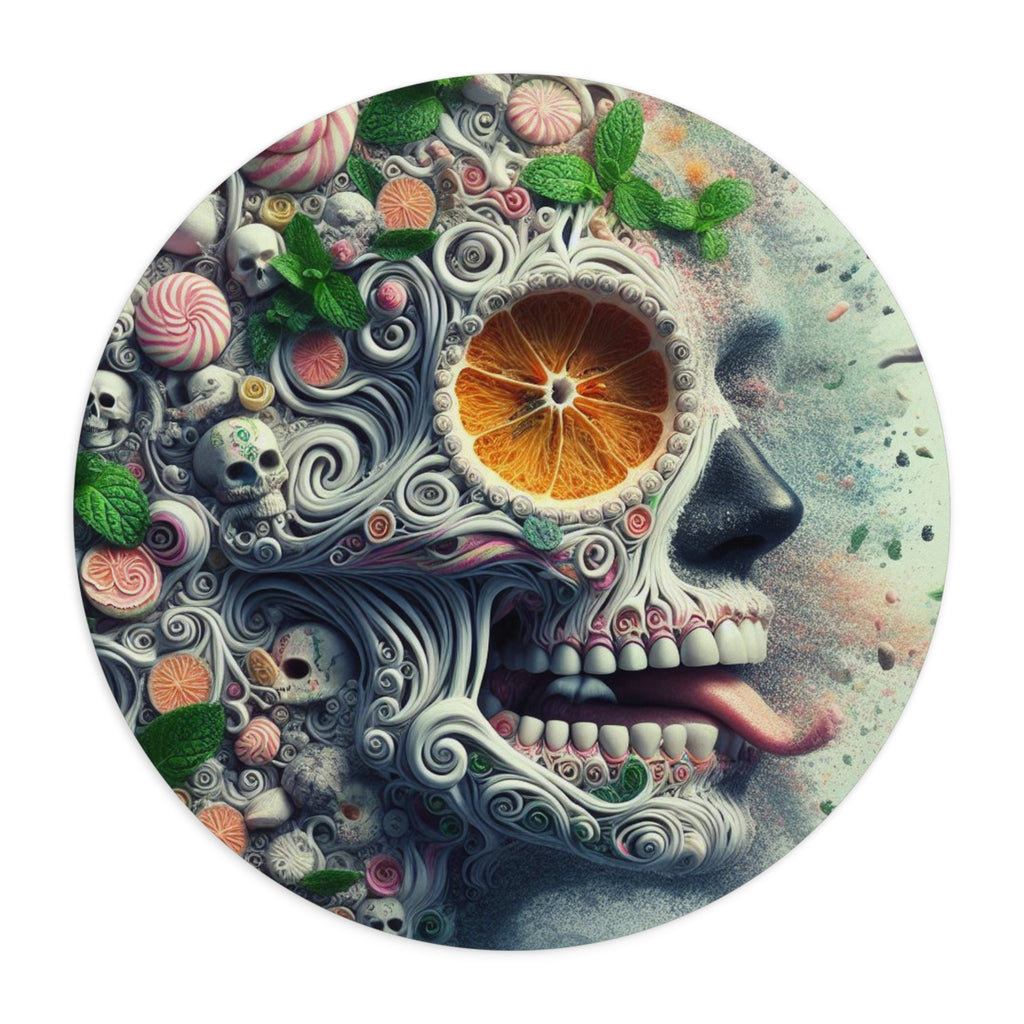 Surreal Vibrant Skull-Themed Mouse Pad | Colorful Desk Accessory, Gift for Gamers, Unique Office Decor, Halloween Decor, Creative Workspace