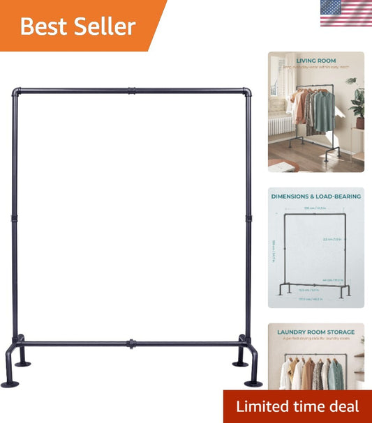 Industrial Pipe Clothing Rack - Fashionable Garment Display for Home & Retail