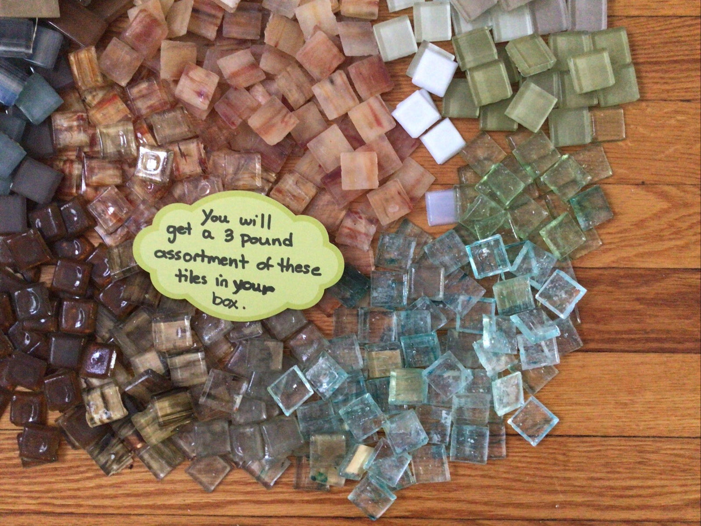 3 Pound Lot Assorted Glass Tiles Mosaic Arts N Craft